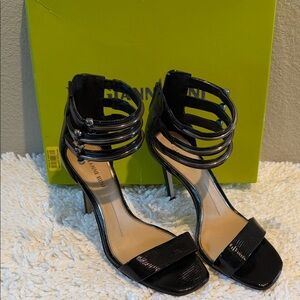 Giani Bernini Glossy Black Strappy Heels